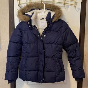 OLD NAVY GIRLS SHERPA PUFFER COAT